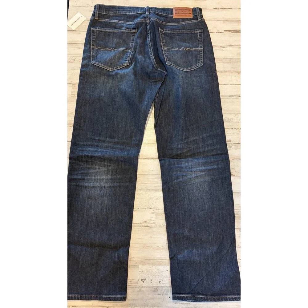 Lucky Brand Mens 221 Straight Jeans 33x31.5 Dark Wash Barite western rodeo